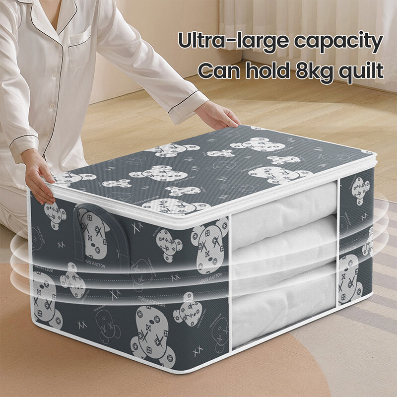 Visual Quilt Storage Bag Big Capacity Dust-Proof Moisture Proof Clothes Portable Pouch Blanket Sorting Home Dormitory Essential