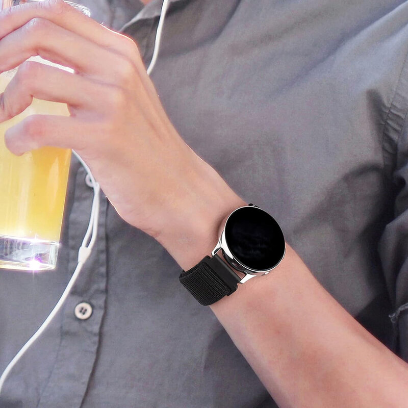 Banda de laço de nylon para Samsung Galaxy Watch, pulseira esportiva, 20mm, 22mm, 6, 5, Pro, 4, Classic, Active 2, Huawei Gt 2, E, 3 Strap, 43-47-44mm