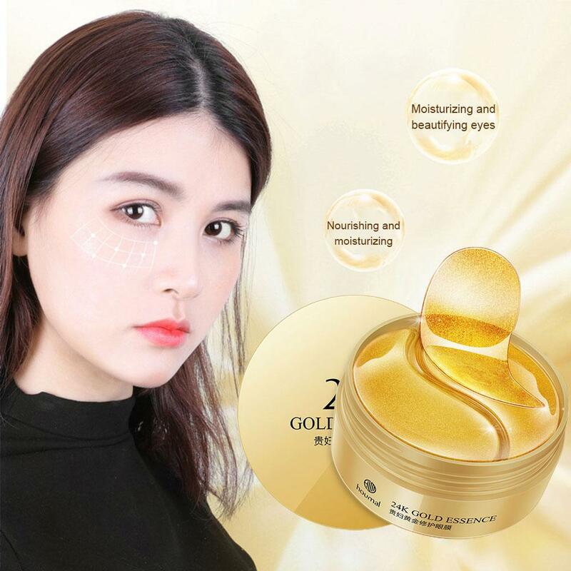 Eye Gels for Dark Circles Puffiness 24k Gold Essence Eye Masks for Wrinkles and Refreshing Results 60pcs Eye Pacthes Skin Care