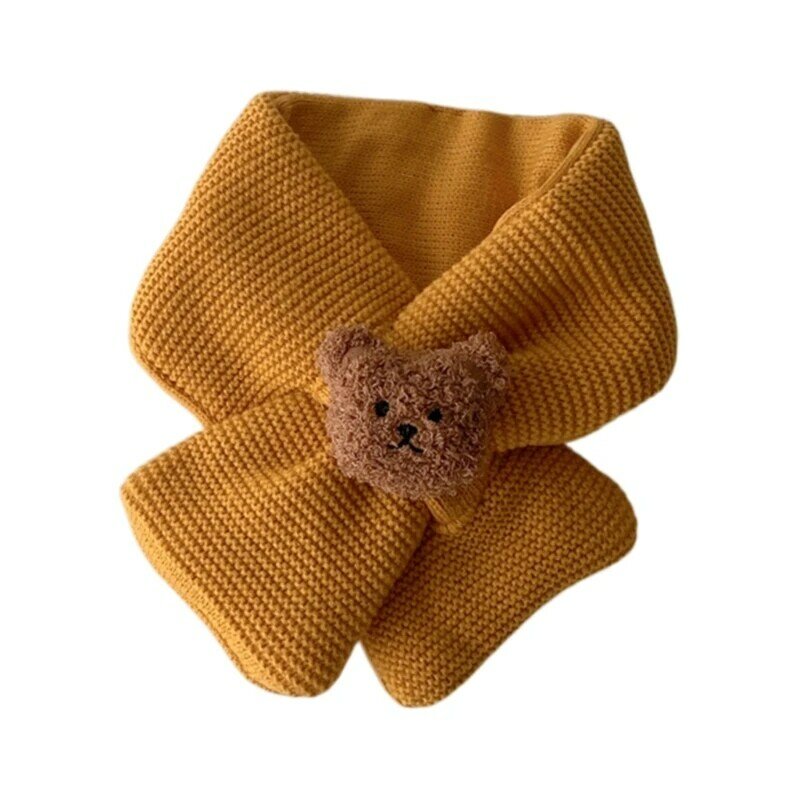 Милый шарф с медведем, мягкий утепленный шарф на шею, детский шарф, шейный платок (для детей 0–3 лет)