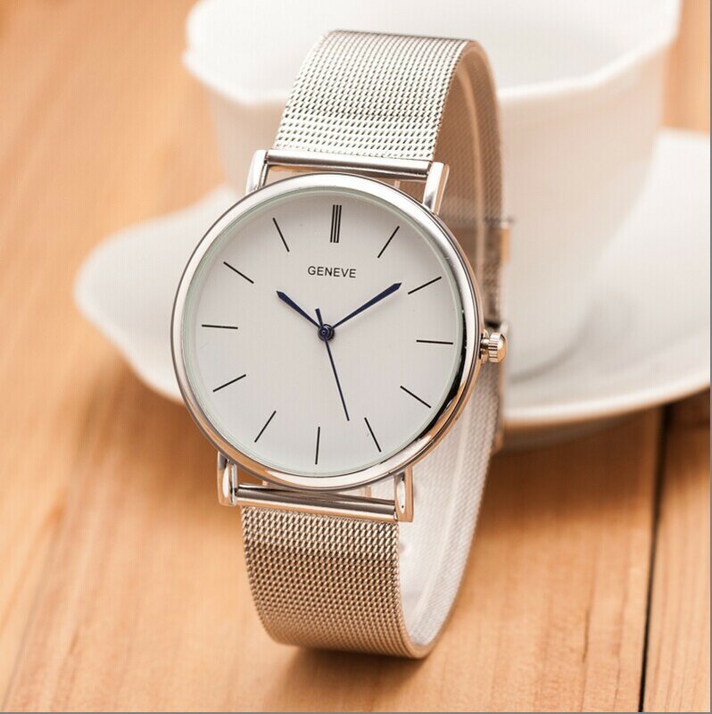 Nieuwe Beroemde Zilveren Casual Geneva Quartz Horloge Vrouwen Metalen Mesh Roestvrijstalen Jurk Horloges Voor Cadeau Relogio Feminino Hot Clock
