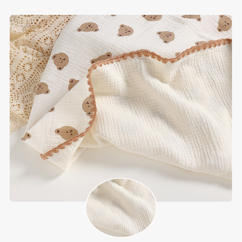 Kangobaby-通気性のある綿の新生児用毛布,4層,幼児用寝具