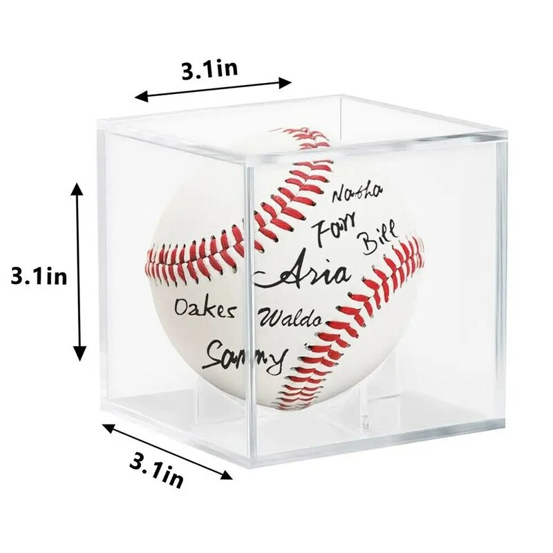 Защита от УФ-излучения, акриловый протектор для мяча, дисплей для бейсбола, образец кубиков памяти, яркий дисплей, фотография бейсбола