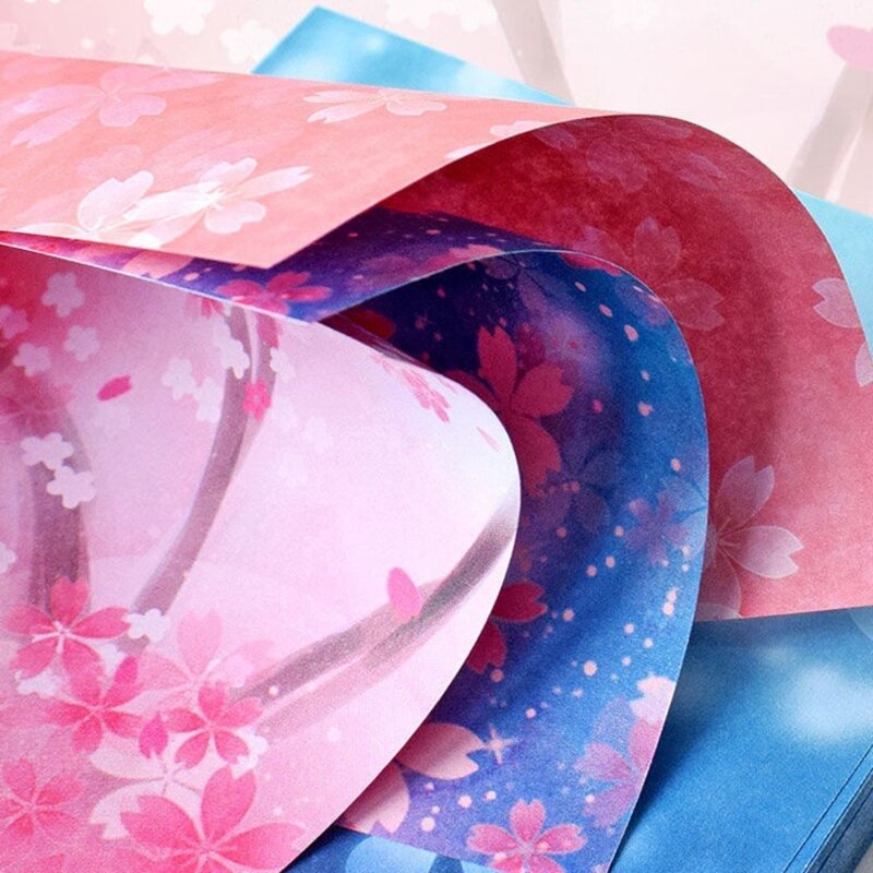 400 szt. Materiał artystyczny gwiaździste niebo papier Origami składany Scrapbooking kolorowy składany papier Sakura kwadrat