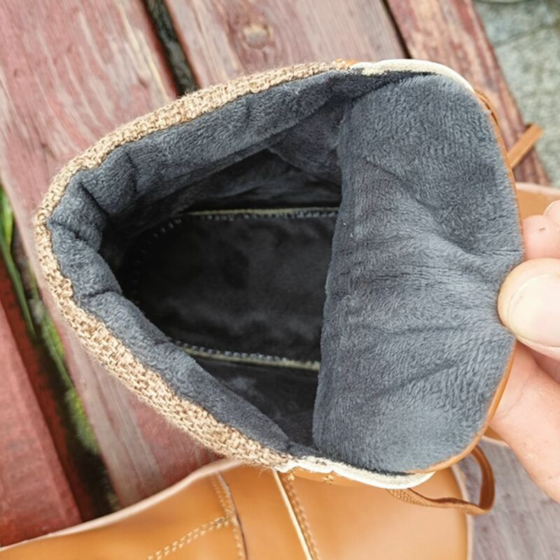 Tonglepao-Barril Leder Stiefel, Mit Stof, Forro Fussen Interior, Und Drop Breiter Zehen Box