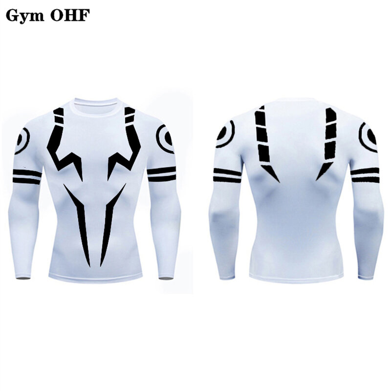 T-shirt de compression imprimé 3D Anime Jujutsu Kaimmense pour hommes, maillot de corps athlétique, séchage rapide, course à pied, entraînement, fitness, salle de sport