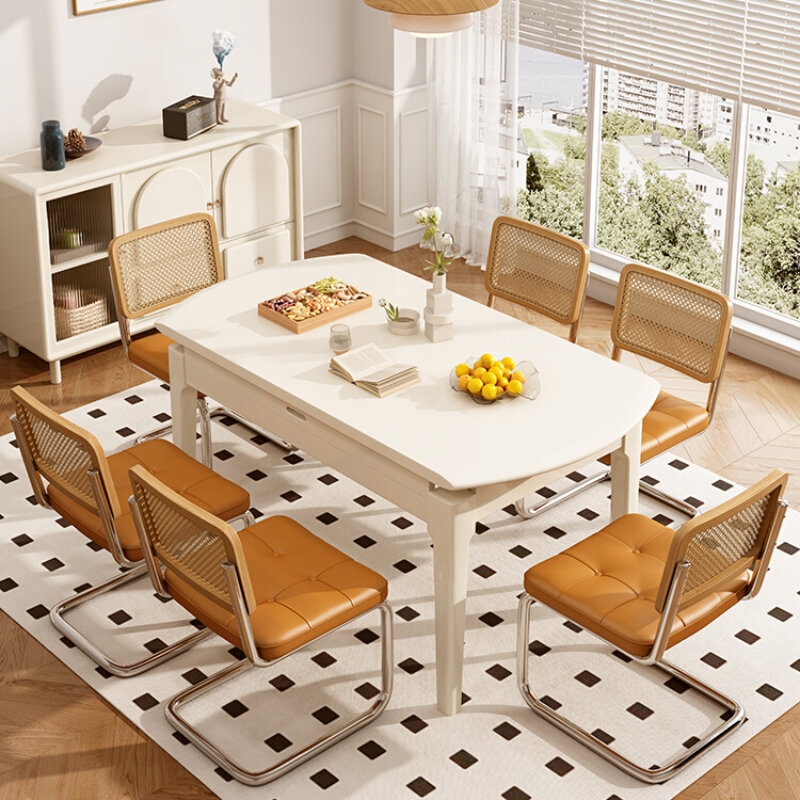 Solidny drewniany stół do jadalni chowany składany owalny kwadratowy i okrągły stół do jadalni w małym mieszkaniu
