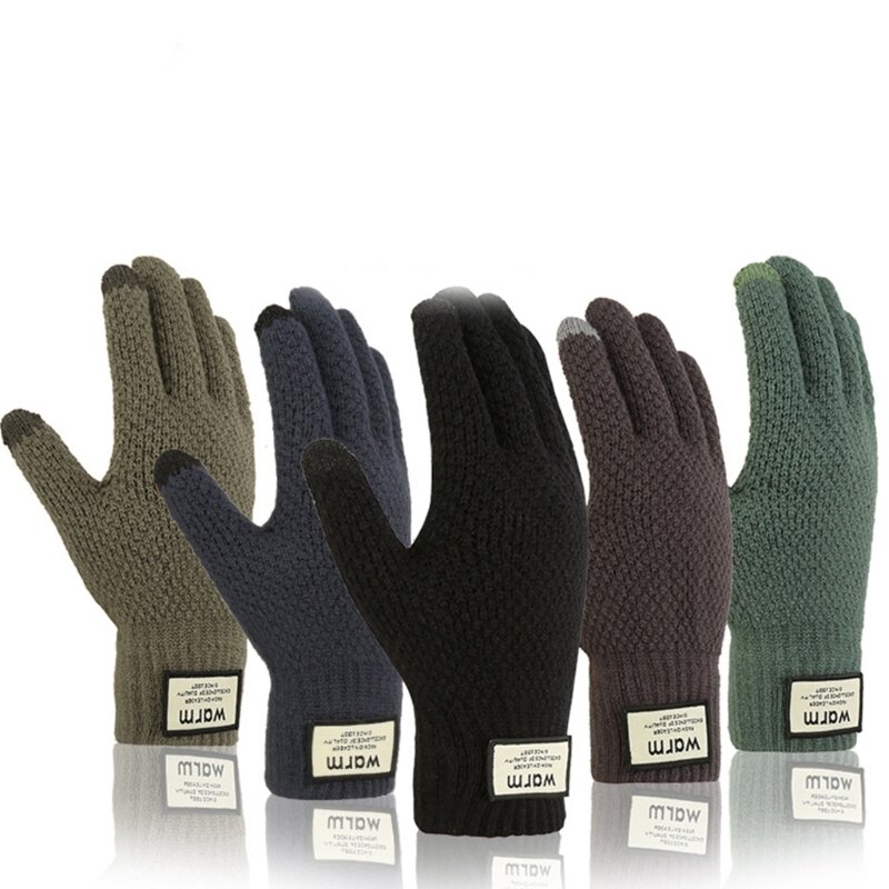 Zimowe rękawiczki dla nastolatków dotykowym ekranem i sportowymi rękawiczkami utrzymującymi ciepło F0T5