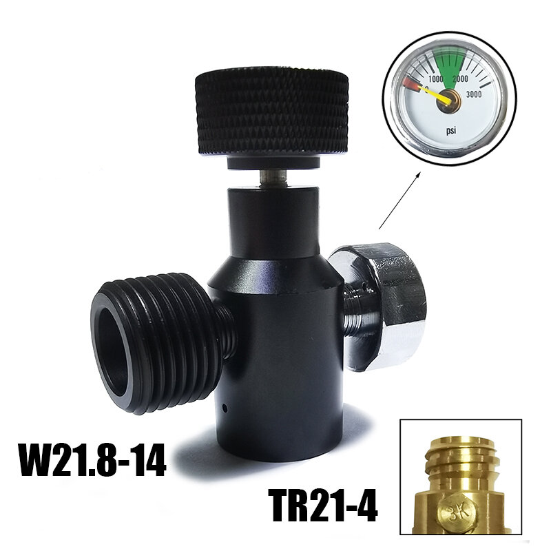 Soda Água CO2 Cilindro Conector Do Adaptador De Recarga, Tanque Regulador De Gás, Aquário, Homebrew, Tr21-4 to W21.8-14, Novo Modelo
