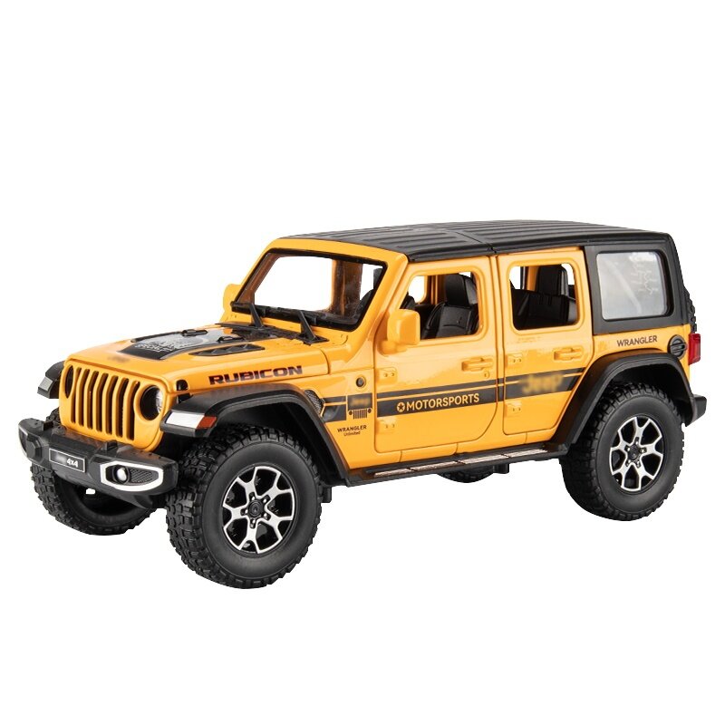 1:22 Jeeps Wrangler резиновые Литые и игрушечные транспортные средства металлическая Игрушечная модель автомобиля со звуком и фотографией коллекция детских игрушек подарок
