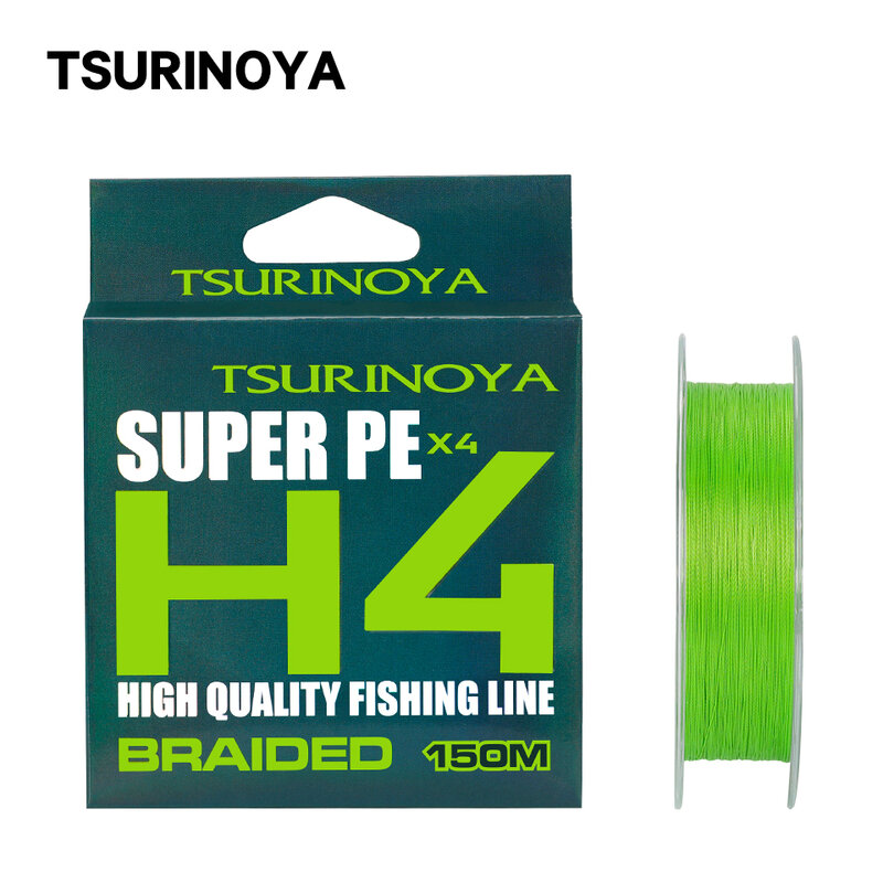 TSURINOYA-Ligne de pêche à la truite en PE, 4 tissages, H4 4-8lb, 150m, jeu léger, longue durée, 4 brins tressés, lisse, multimessieurs