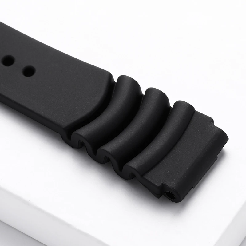 Ремешок силиконовый для часов ADDIESDIVE, спортивный водонепроницаемый сменный черный браслет для часов, 20 мм 22 мм