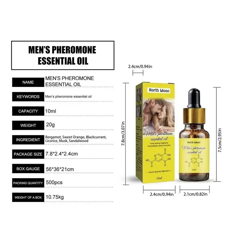 Olejek eteryczny z feromonem 10ml olejku feromonowego dla mężczyzn, aby przyciągnąć kobiety Unisex, olejek zapachowy olej feromonowy dla mężczyzn przyciąga