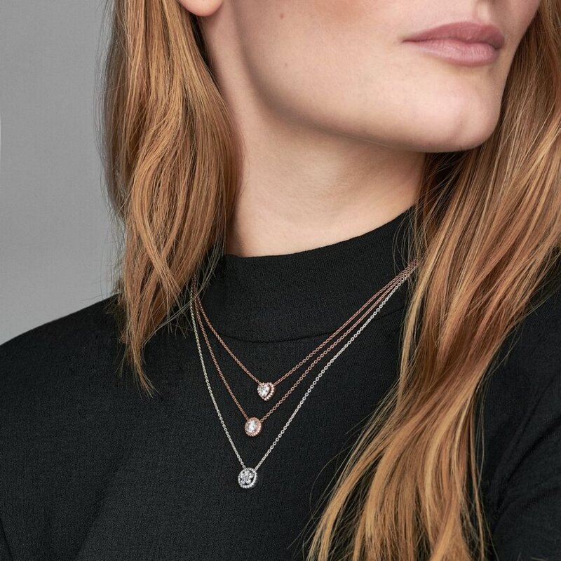 Luksusowa biżuteria damska 925 srebrna wisiorek W kształcie serca naszyjnik z kółkami nadaje się do oryginalnych akcesoriów Pandora DIY