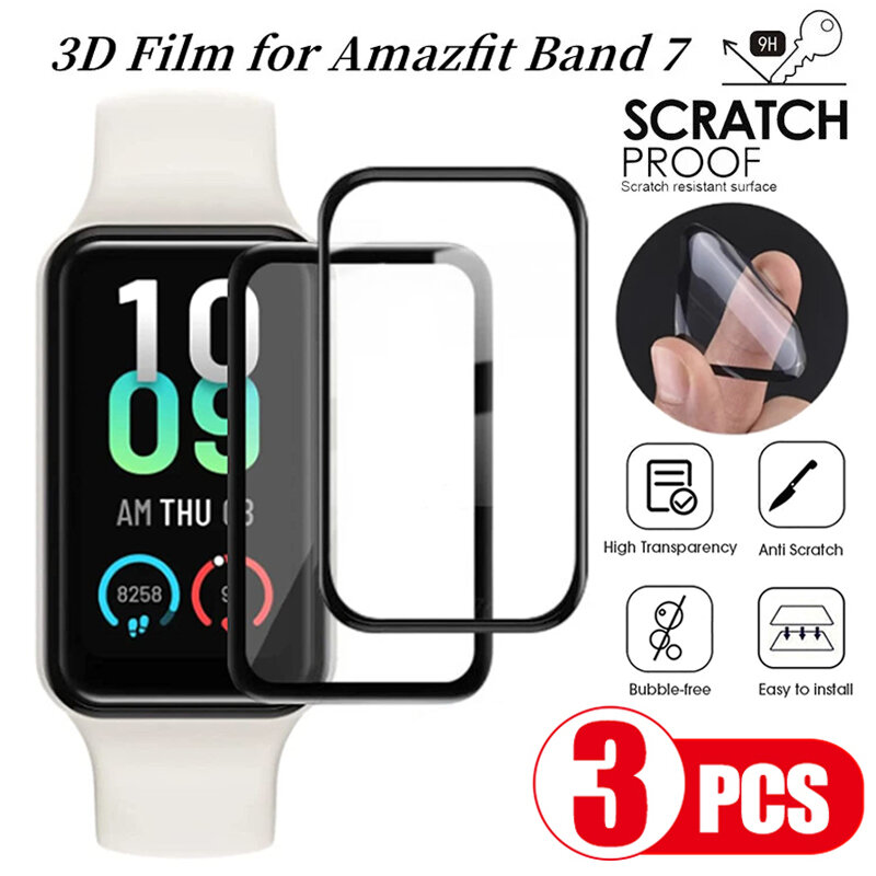 HD Screen Protector for Amazfit Band 7 Full Cover Soft Anti-scratch Protective Film for Amazfit Band 7 Smart Watch Not Glass