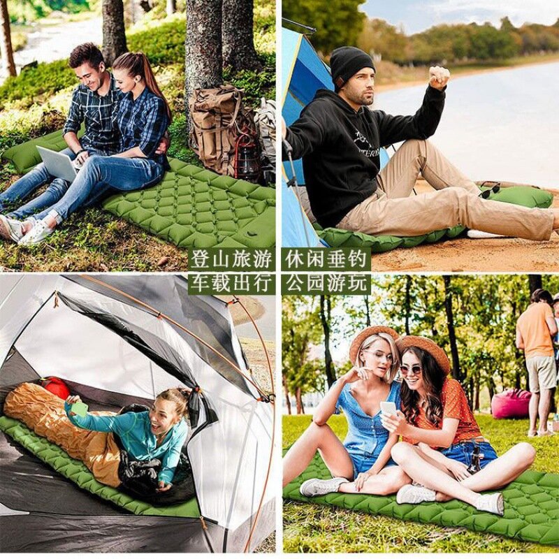 Colchón inflable portátil para acampar al aire libre, colchoneta plegable para dormir, colchoneta para siesta, camas al aire libre