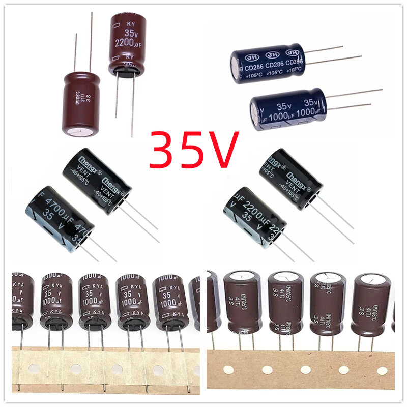 10/50/100 Pcs/Lot  35V82uF DIP High Frequency Aluminum Electrolytic Capacitor