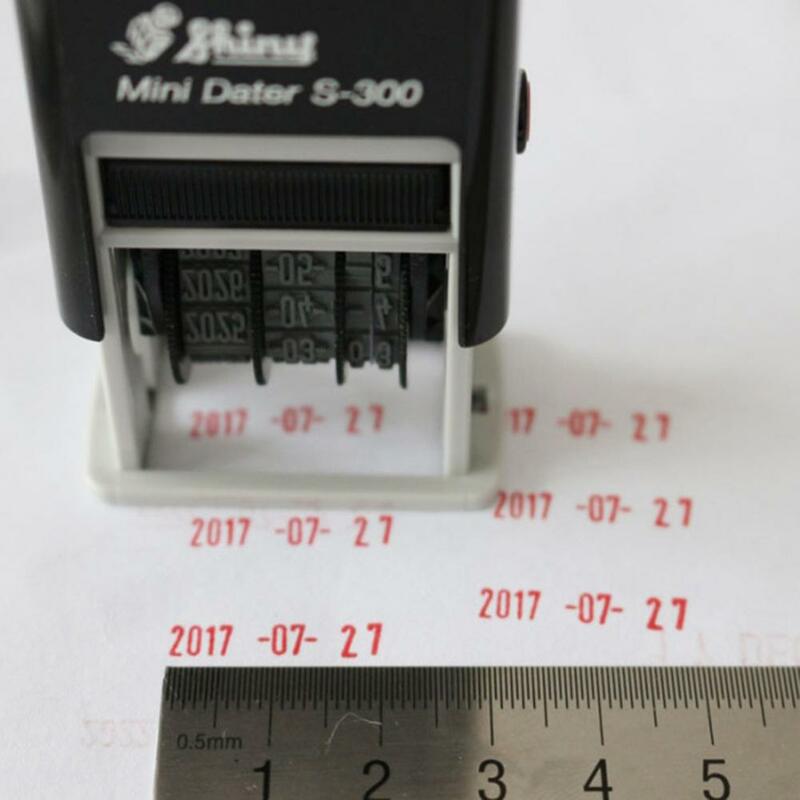 Stempel tanggal S-300 pengiriman menerima kantor sekolah, ban bergulir stempel alat tulis buku tempel DIY tanggal Mini tinta mandiri