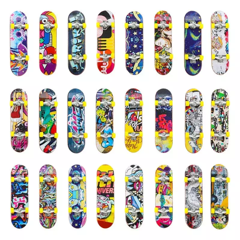 10 Buah/Lot Skateboard Jari Mini Aloi Aluminium Mainan Anak Laki-laki Papan Jari Unti-halus Hadiah Hadiah Hadiah Pesta Truk Teknologi