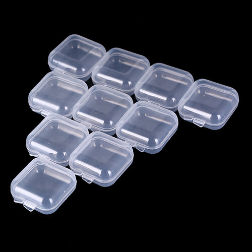 1/20/50PCS Square Shape Earplugs Container Beads Craft Case White Storage Clear Box Plastic Hot