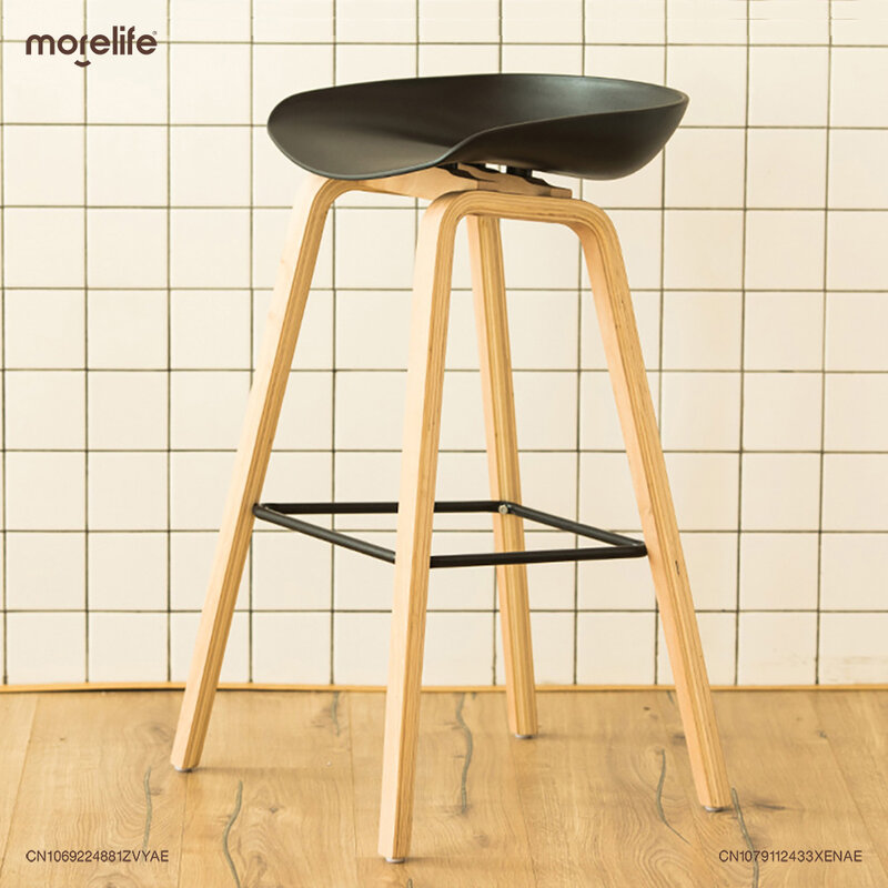 Nordischer Stil Massivholz Bar stühle moderne kreative Home Counter Hocker kommerzielle Registrier kasse Cafe Eisen Kunst Holz Hochstuhl
