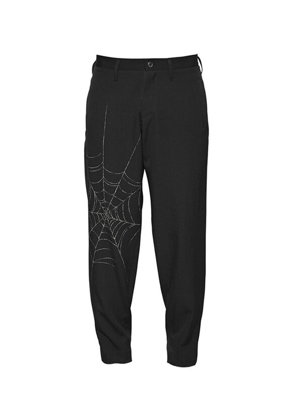 Yohji yamamoto spodnie Unisex pajęczyna yamamotos spodnie z szerokimi nogawkami owen pant mroczny styl swobodne spodnie dla mężczyzn odzież damska spodnie