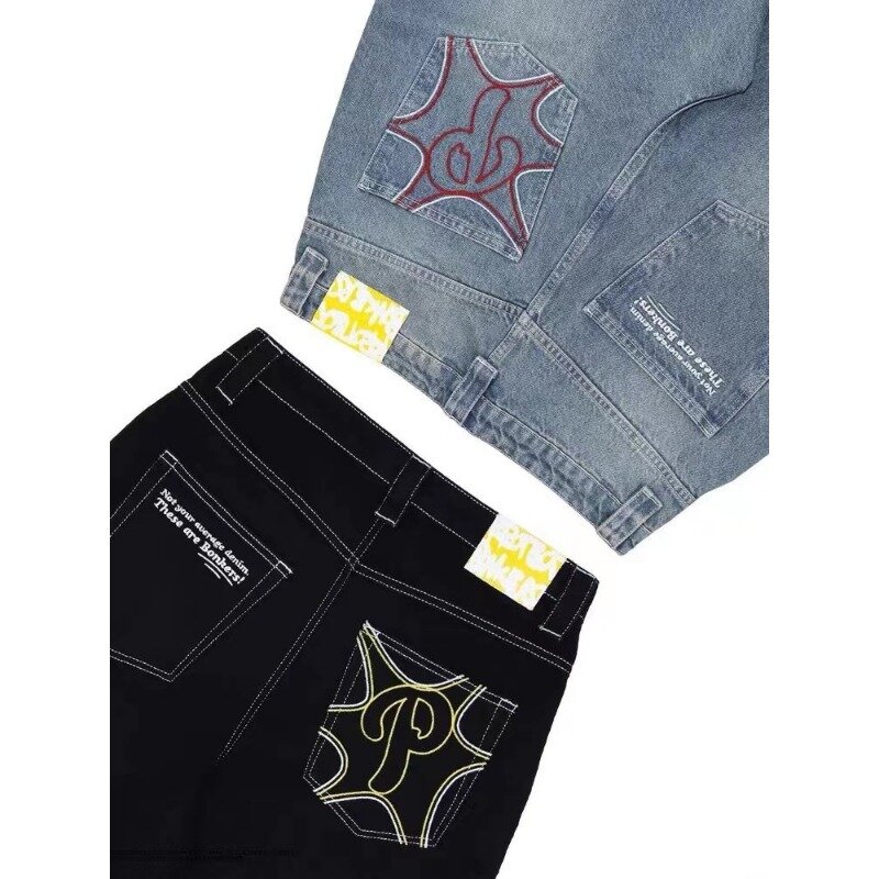 Jeans hip-hop personalizados para homens e mulheres, roupas da moda, simples e versáteis, calças casuais retas, novo, 2023