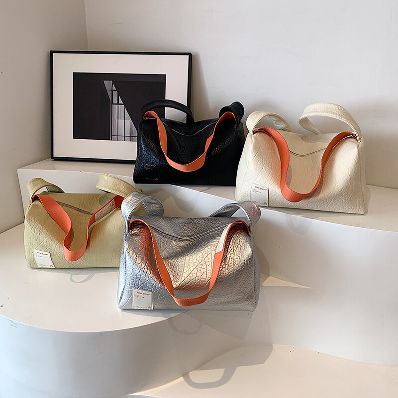 Корейские модные ретро женские сумки-подушки 2024 Женские винтажные сумки-подушки из искусственной кожи сумки через плечо трендовые серебряные сумки на плечо