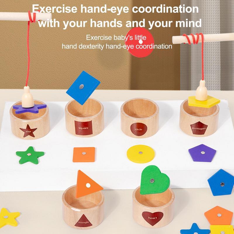 Mainan sortir warna & bentuk permainan sortir bentuk warna mainan edukasi pengenalan untuk anak laki-laki perempuan Montessori batang kayu mainan