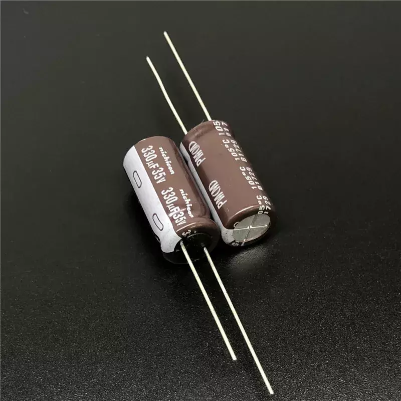 10 шт./100 шт., алюминиевый электролитический конденсатор NICHICON PM серии 10x20 мм 35 в 330 мкФ