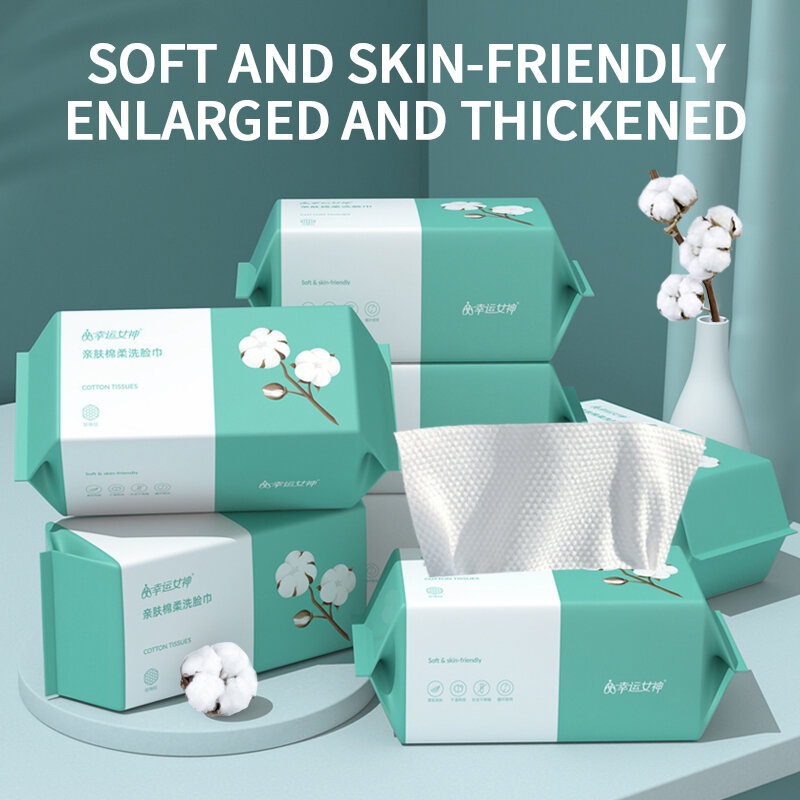 5pack（550pcs）Disposable Face Towel Cotton 100%Cotton Tissue Wet And Dry Makeup Non Woven Towel Soft Facial Cleansing Reusable