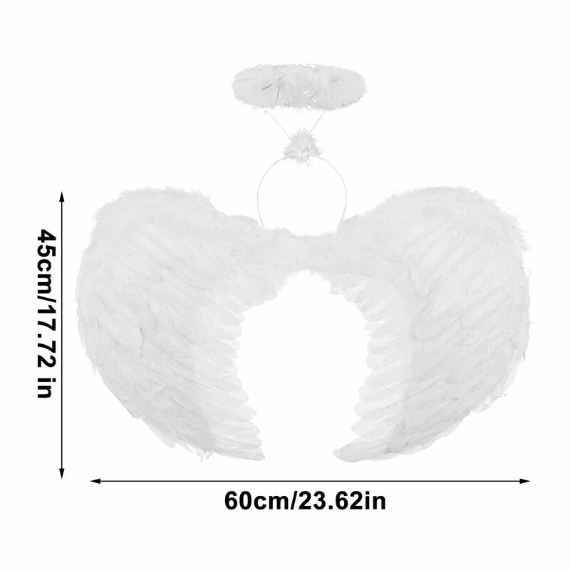 Angel Fairy Wings Princess Cosplay Costumes Women Girls White Feather Stage Performance Photography Wings Masquerade Carnival