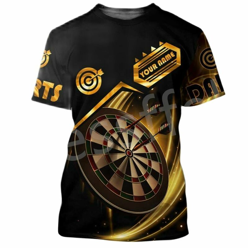 Bar Entertainment Darts Club Fun para hombre, camiseta de manga corta con cuello redondo, informal, suelta, con estampado 3D Harajuku, deportes de interior, Verano