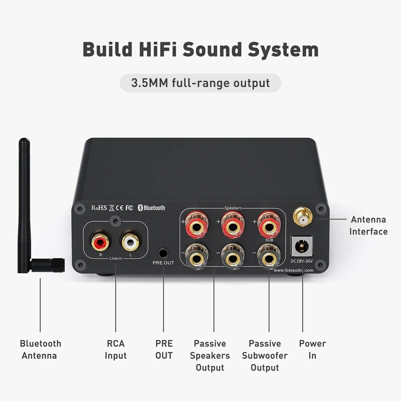 2022 neuer fosi audio bluetooth sound leistungs verstärker 5.1-kanal-amp audio reciver für lautsprecher subwoofer 2,1 wx2 350w bt30d pro