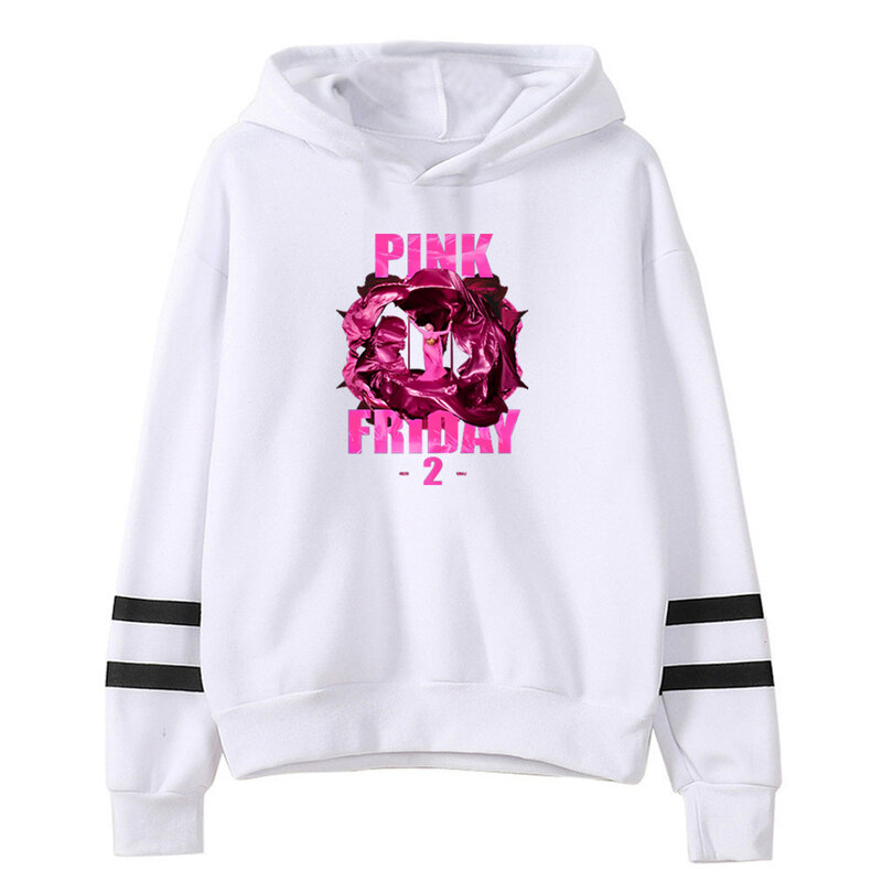 Nicki Minaj-Sudadera con capucha para hombre y mujer, ropa de calle con mangas paralelas sin bolsillos, álbum de viernes 2, color rosa