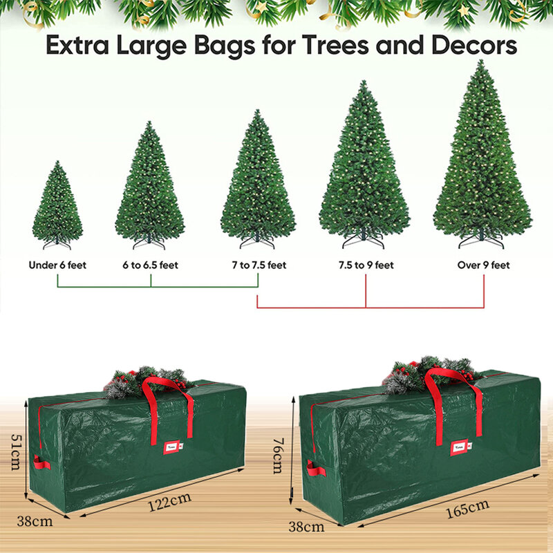Bolsas de almacenamiento para árboles de Navidad, organizador impermeable, resistente a los insectos, antipolvo, para el día de Navidad
