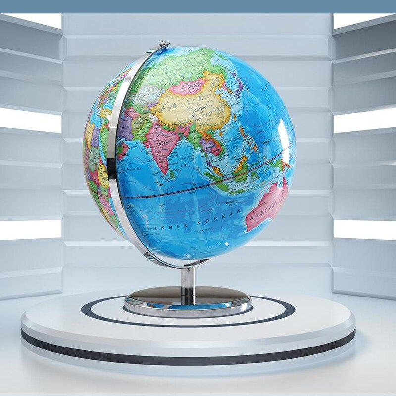 Globe de la carte du monde avec lumière LED, version anglaise, géographie dos fuchsia, fournitures de décorations, 20 cm, 25cm