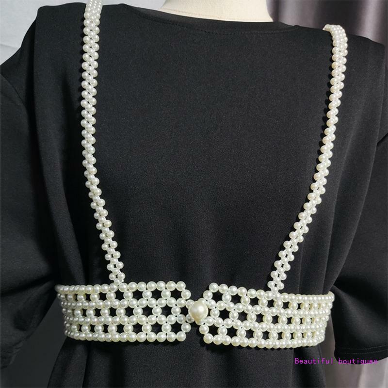 Chunky Pearl Necklace Body Jewelry for Women Costume Choker Pendant Statement DropShip