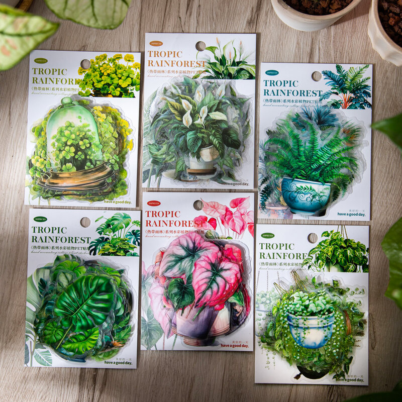 30 arkuszy tropikalnych lasów deszczowych z serii Vintage roślin kwiatowych naklejka dla zwierząt kreatywnych DIY dziennik Collage dekoracje materiały piśmiennicze