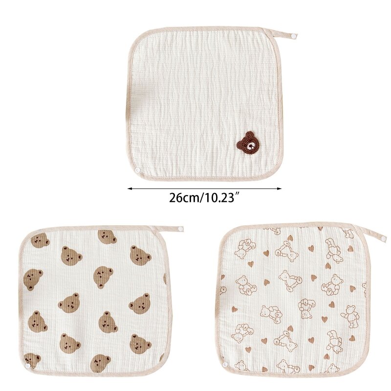 Baby Soft Cotton Square Towel Infant Wash Hand Face Wipe Washcloth Facecloth Bib