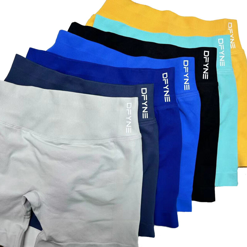 Dfyne-pantalones cortos de impacto para mujer, Shorts de Yoga sin costuras de cintura baja de 4,5 pulgadas, elásticos, para gimnasio