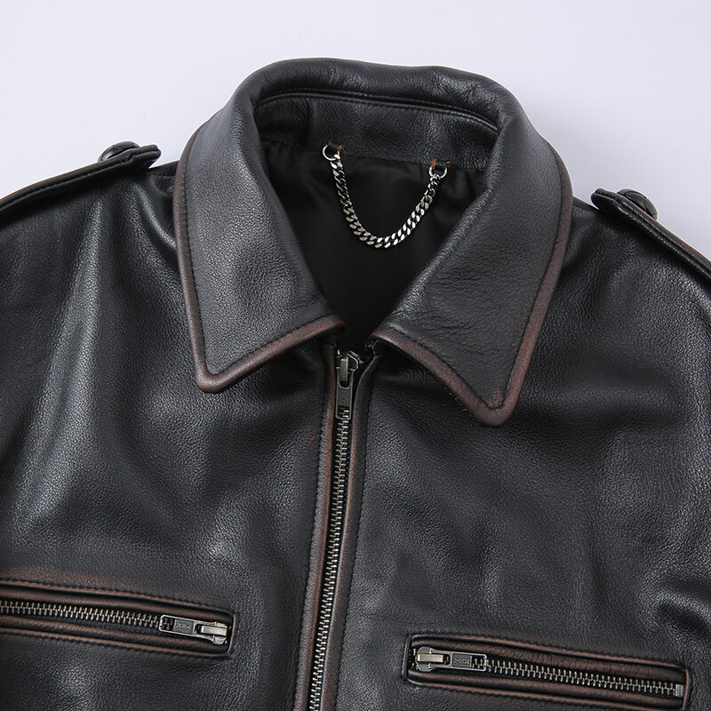 Nuovo 2023 vera pelle moda Moto giacca vera pelle di mucca cappotto signora Biker Bomber giacca TF5521