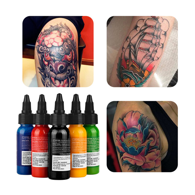 Tinta tato Semi permanen, pigmen tato tanaman alami permanen, alat perlengkapan rias permanen untuk seni tubuh, warna tato cat