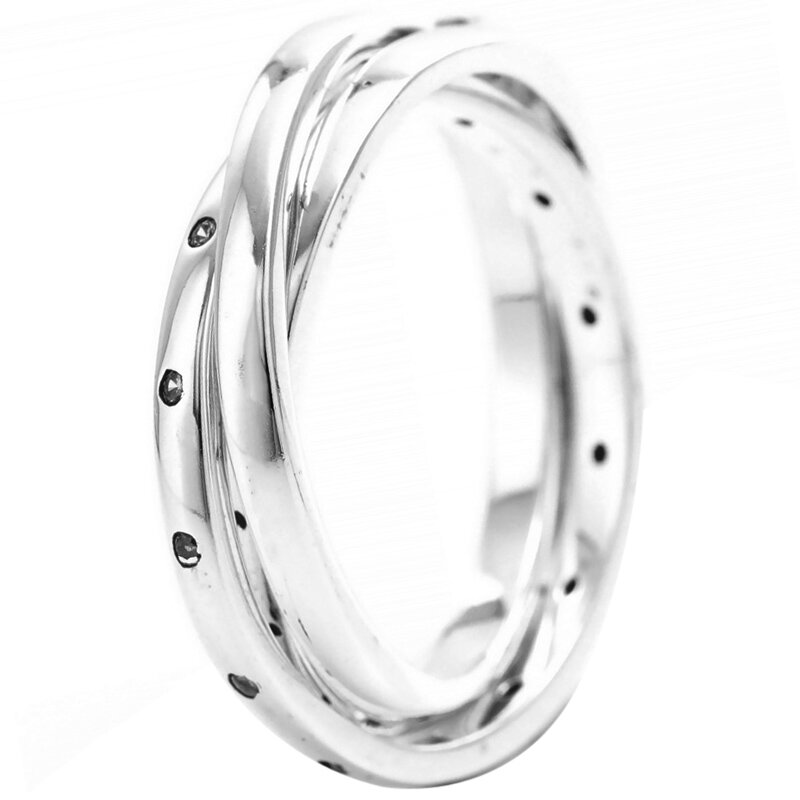 الحب عقدة ميزة توقيع الدوائر الرائعة القوس Radiant توهج خاتم 925 فضة خاتم للأزياء الأصلية DIY بها بنفسك مجوهرات