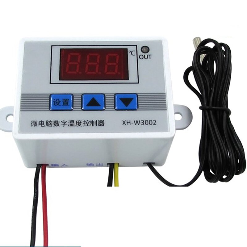 Controlador de temperatura LED Digital, XH-W3002, 220V, 10A, interruptor de Control de termostato, sonda con Sensor impermeable, W3002