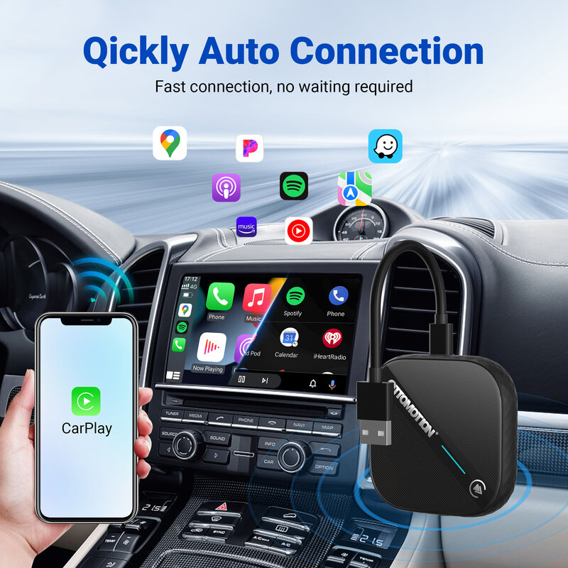 OTTOMOTION-adaptador inalámbrico Apple CarPlay para coche, caja con Android para Benz, VW, Kia, Haval, Toyota, Mazda, Ford, Audi, accesorios 5,0