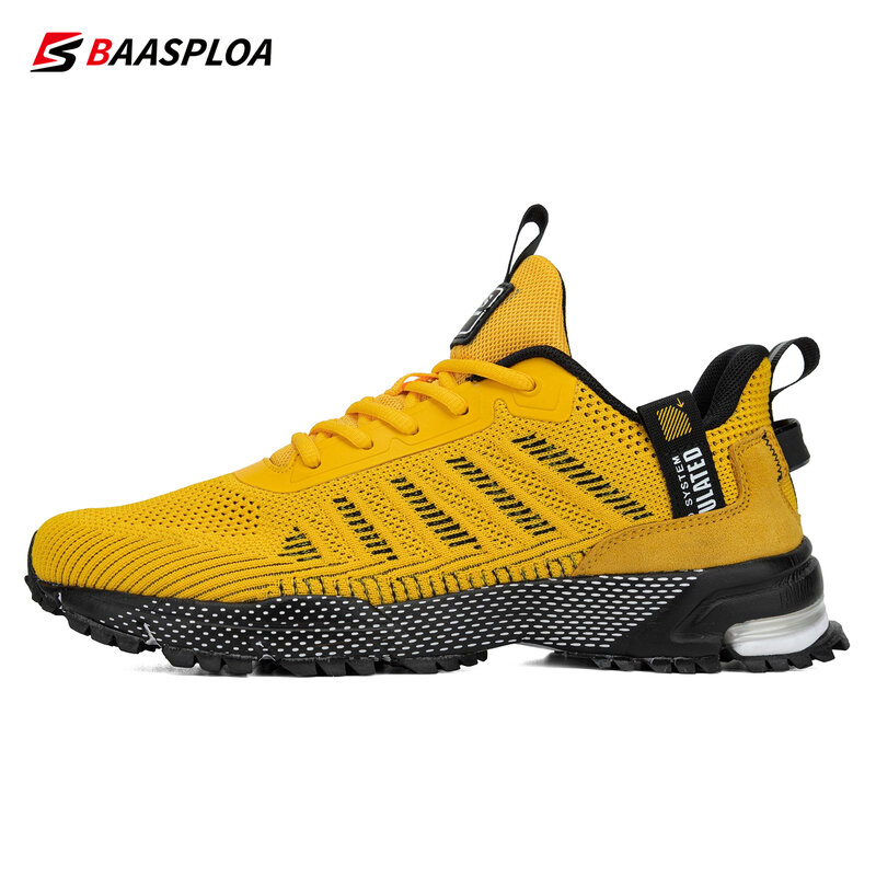 Sapatos de corrida masculinos baasploa 2022 tênis masculinos sapatos de malha respirável ao ar livre grama andando sapatos de ginásio para homem mais tamanho 41-50