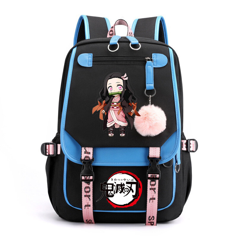 Harajuku Novelty School Bags Anime Demon Slayer Kamado Nezuko Backpack Children Girls Kawaii Schoolbag Travel Bag Women Daypacks
