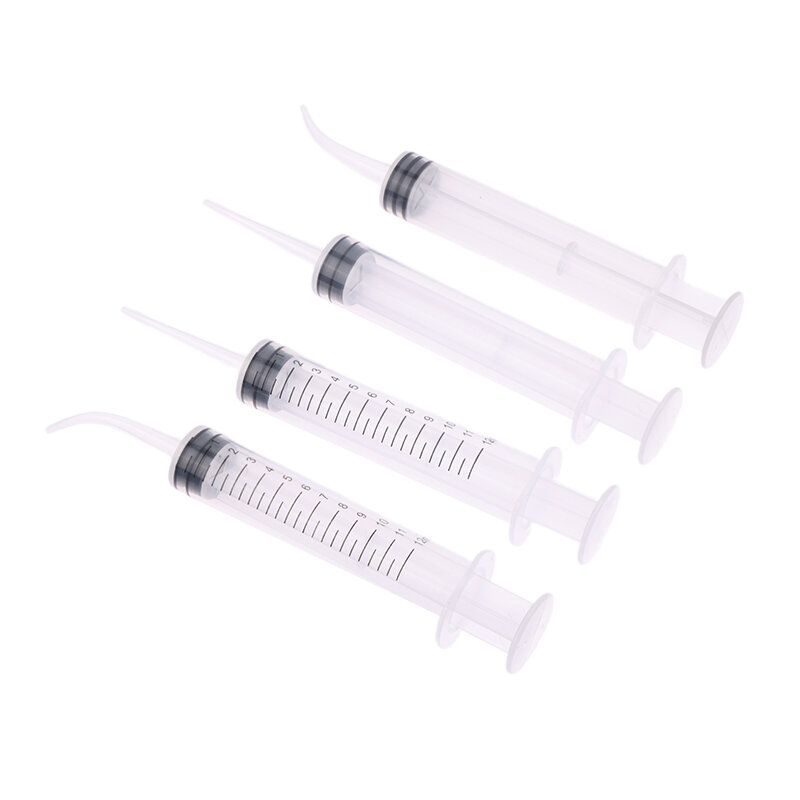 1PCS Dental Irrigation Syringe With Curved Tip 12ml Disposable Dental Instrument For Dentist Use Tonsil Socket Irrigator