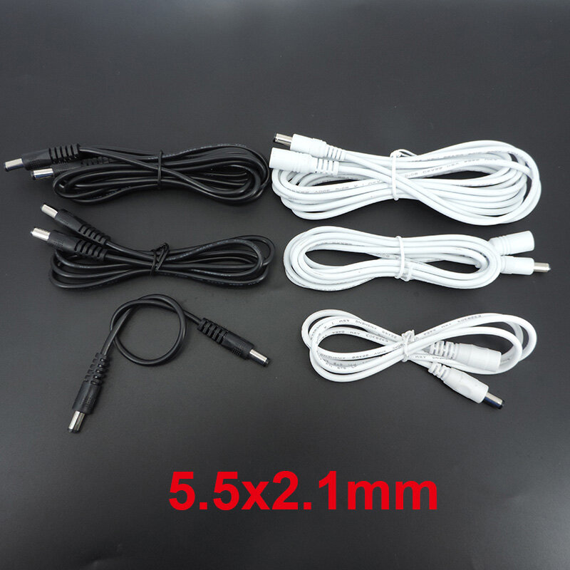 22awg 3a DC-Stecker auf Stecker Buchse Adapter weiß schwarz Kabelst ecker 5,5x2,1mm Anschluss kabel 12V Verlängerung kabel a